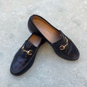 Black Gucci loafers